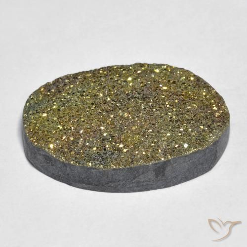 Pirita arcoiris Multicolor natural de 18.36 ct, Ovalada, Opaco