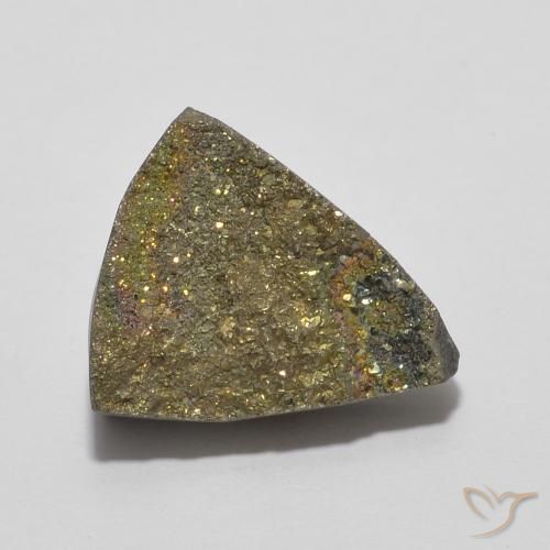 4.89ct Natural Multicolor Pirita arcoiris, Trillón, Opaco