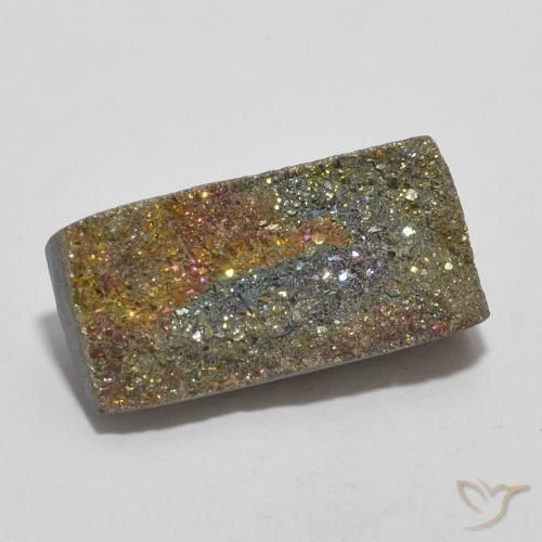 Pirita arcoiris Multicolor natural de 5.59 ct, Corte Baguette, Opaco