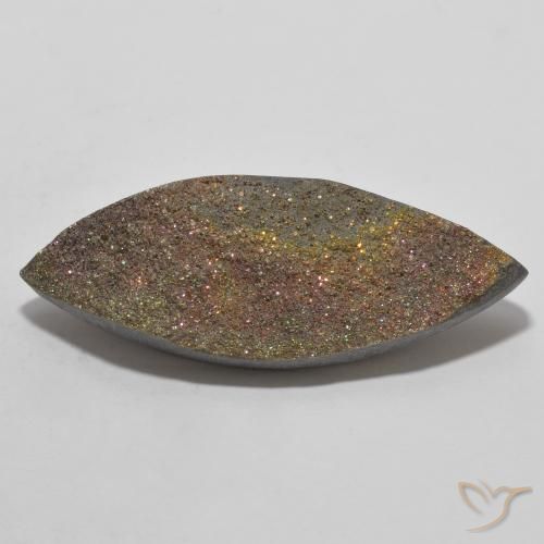 15.09ct Natural Multicolor Pirita arcoiris, Marquesa, Opaco