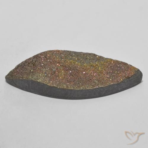 Pirita arcoiris Multicolor natural de 15.09 ct, Marquesa, Opaco