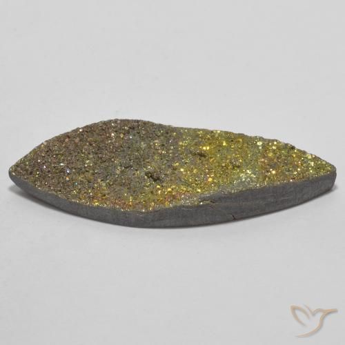 Pirita arcoiris Multicolor natural de 6.89 ct, Marquesa, Opaco