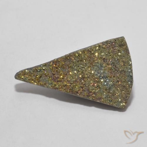 4.43ct Natural Multicolor Pirita arcoiris, Trillón, Opaco