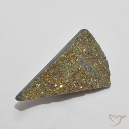 Pirita arcoiris Multicolor natural de 4.43 ct, Trillón, Opaco