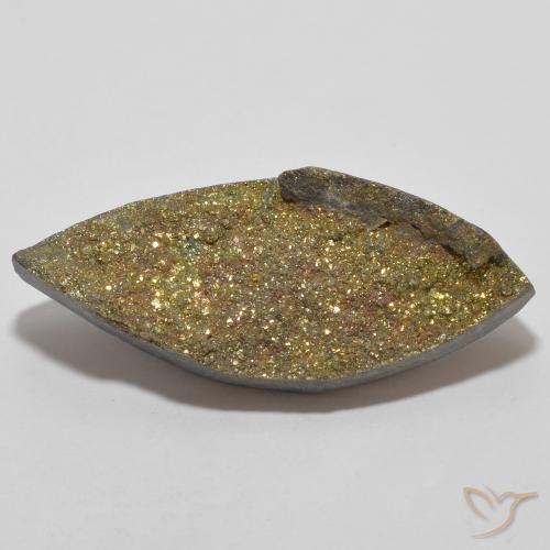 13.66ct Natural Multicolor Pirita arcoiris, Marquesa, Opaco