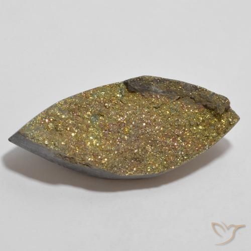 Pirita arcoiris Multicolor natural de 13.66 ct, Marquesa, Opaco