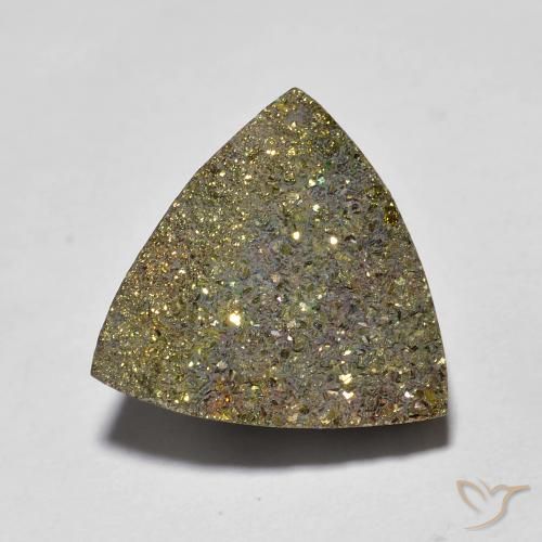 6.36ct Natural Multicolor Pirita arcoiris, Trillón, Opaco