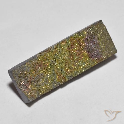 10.42ct Natural Multicolor Pirita arcoiris, Corte Baguette, Opaco