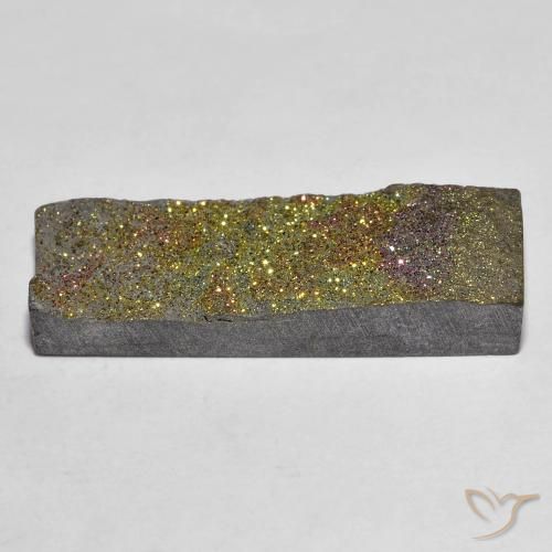 Pirita arcoiris Multicolor natural de 10.42 ct, Corte Baguette, Opaco