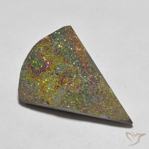 Pirita arcoiris Multicolor natural de 10.16 ct, En forma de pera, Opaco