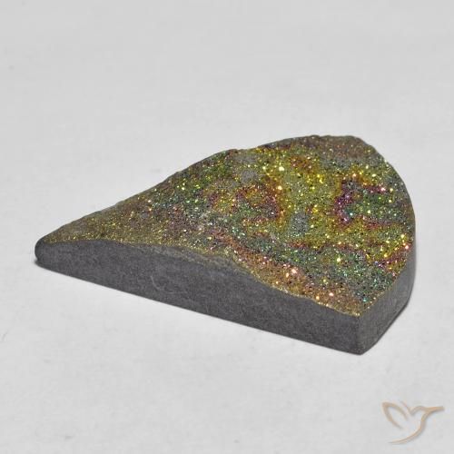 Pirita arcoiris Multicolor natural de 10.16 ct, En forma de pera, Opaco