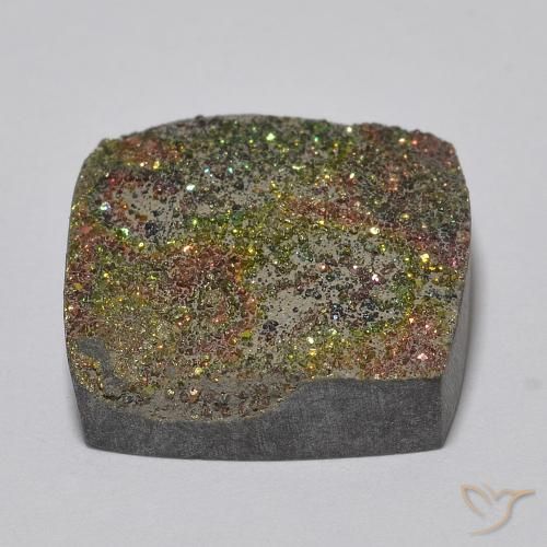 Pirita arcoiris Multicolor natural de 9.32 ct, Cuadrado, Opaco