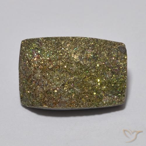 5.28ct Natural Multicolor Pirita arcoiris, Corte Baguette, Opaco
