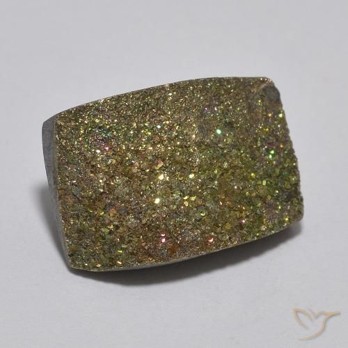 Pirita arcoiris Multicolor natural de 5.28 ct, Corte Baguette, Opaco