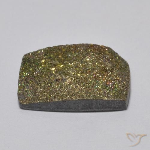 Pirita arcoiris Multicolor natural de 5.28 ct, Corte Baguette, Opaco