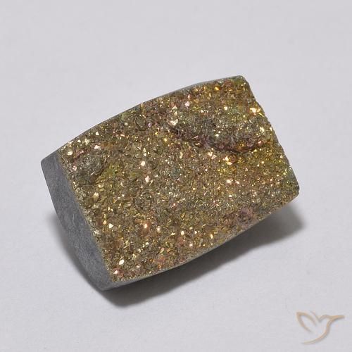 Pirita arcoiris Multicolor natural de 4.20 ct, Corte Baguette, Opaco