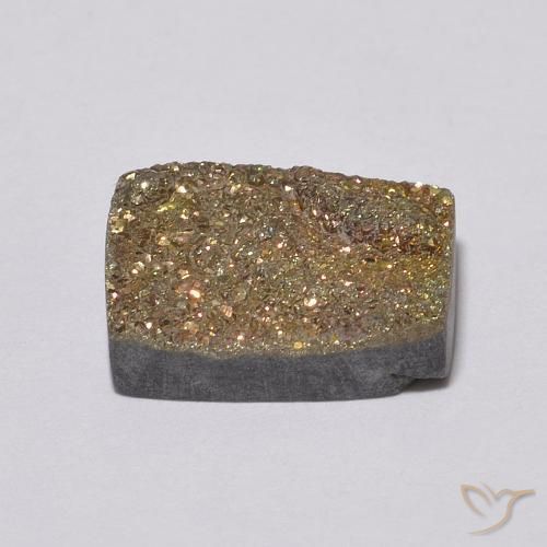 Pirita arcoiris Multicolor natural de 4.20 ct, Corte Baguette, Opaco