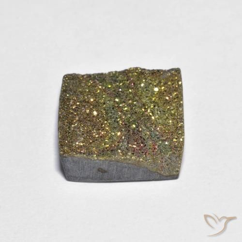 Pirita arcoiris Multicolor natural de 8.26 ct, Cuadrado, Opaco