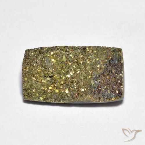 5.03ct Natural Multicolor Pirita arcoiris, Corte Baguette, Opaco