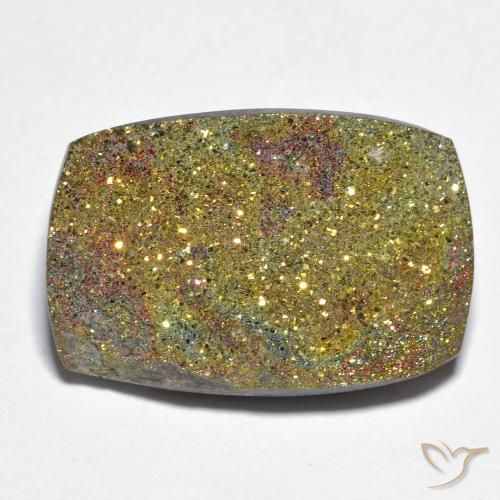 18.08ct Natural Multicolor Pirita arcoiris, Corte Baguette, Opaco
