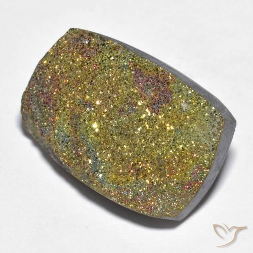 Pirita arcoiris Multicolor natural de 18.08 ct, Corte Baguette, Opaco