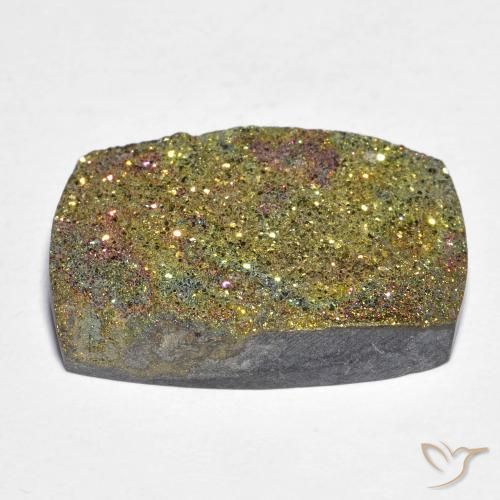 Pirita arcoiris Multicolor natural de 18.08 ct, Corte Baguette, Opaco