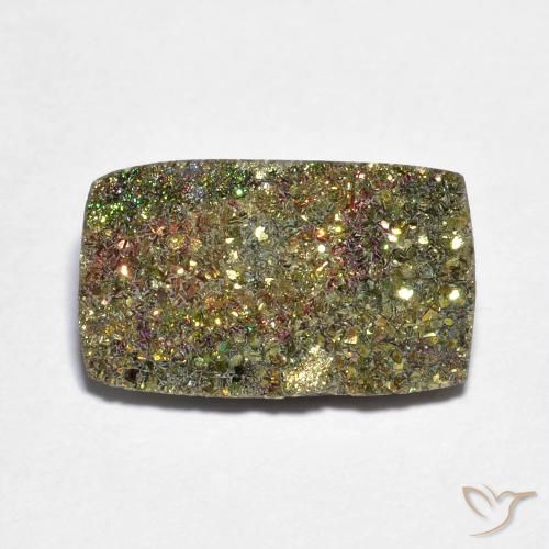 Pirita arcoíris multicolor natural de 4,15 ct, baguette, opaco