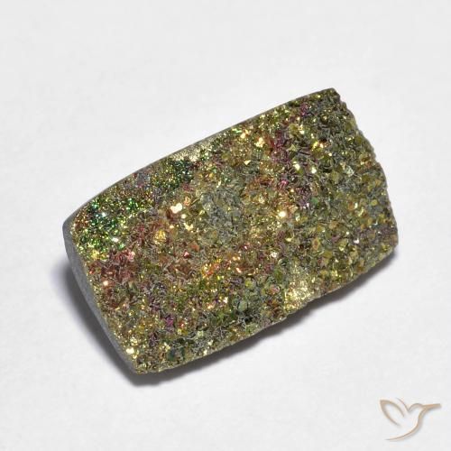 Pirita arcoíris multicolor natural de 4,15 ct, baguette, opaco