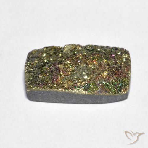 Pirita arcoíris multicolor natural de 4,15 ct, baguette, opaco