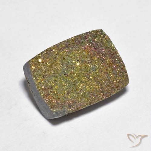 Pirita arcoiris Multicolor natural de 7.95 ct, Corte Baguette, Opaco