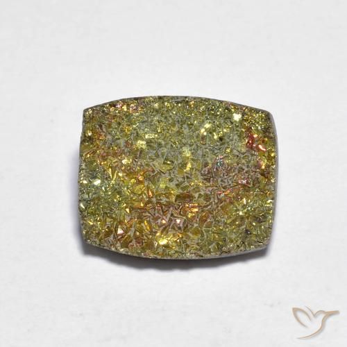 Pirita arcoíris multicolor natural de 3,58 ct, baguette, opaco