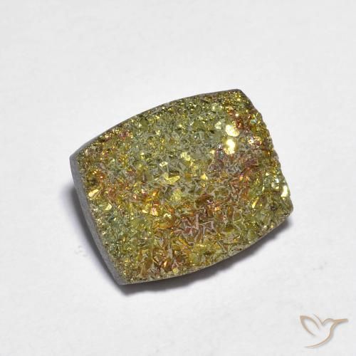 Pirita arcoíris multicolor natural de 3,58 ct, baguette, opaco