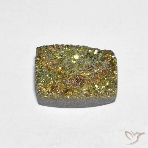 Pirita arcoíris multicolor natural de 3,58 ct, baguette, opaco