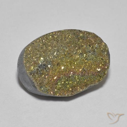 Pirita arcoiris Multicolor natural de 7.46 ct, Ovalada, Opaco