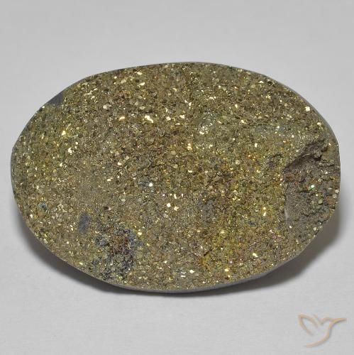 18.68ct Natural Multicolor Pirita arcoiris, Ovalada, Opaco