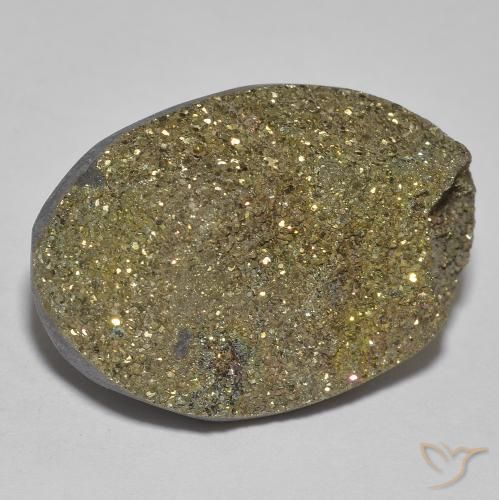 Pirita arcoiris Multicolor natural de 18.68 ct, Ovalada, Opaco