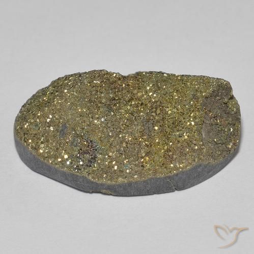 Pirita arcoiris Multicolor natural de 18.68 ct, Ovalada, Opaco