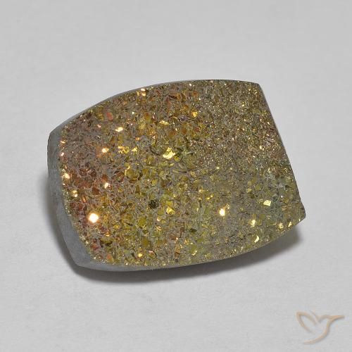 Pirita arcoiris Multicolor natural de 8.00 ct, Forma Cojín, Opaco
