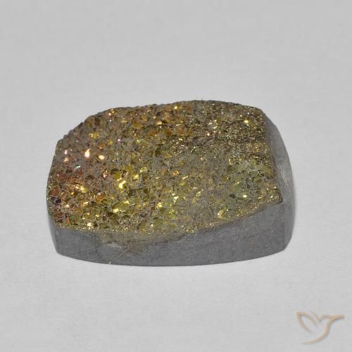 Pirita arcoiris Multicolor natural de 8.00 ct, Forma Cojín, Opaco