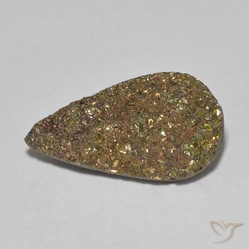 5.38ct Natural Multicolor Pirita arcoiris, En forma de pera, Opaco