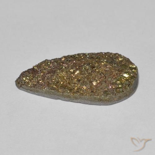 Pirita arcoiris Multicolor natural de 5.38 ct, En forma de pera, Opaco