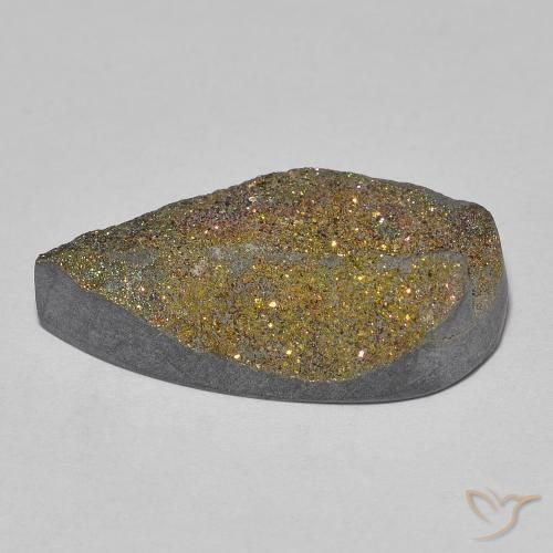 Pirita arcoiris Multicolor natural de 10.62 ct, En forma de pera, Opaco