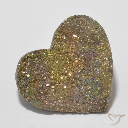 Pirita arcoiris Multicolor natural de 7.36 ct, Corazón, Opaco