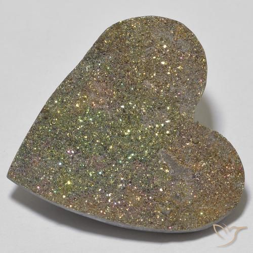 20.14ct Natural Multicolor Pirita arcoiris, Corazón, Opaco
