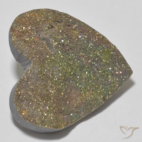 Pirita arcoiris Multicolor natural de 20.14 ct, Corazón, Opaco