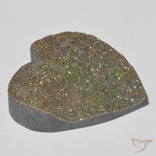 Pirita arcoiris Multicolor natural de 20.14 ct, Corazón, Opaco