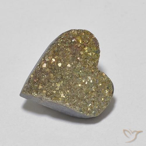 4.50ct Natural Multicolor Pirita arcoiris, Corazón, Opaco