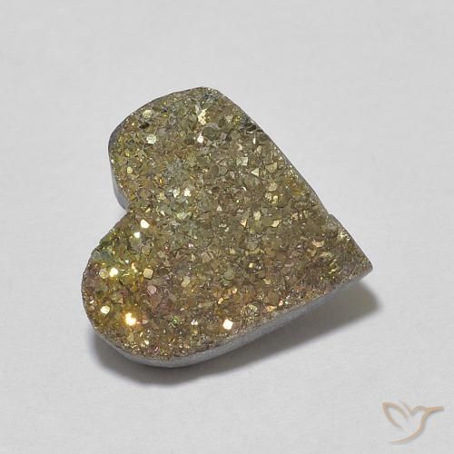 Pirita arcoiris Multicolor natural de 4.50 ct, Corazón, Opaco
