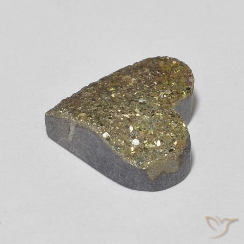 Pirita arcoiris Multicolor natural de 4.50 ct, Corazón, Opaco