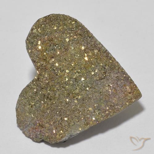 13.67ct Natural Multicolor Pirita arcoiris, Corazón, Opaco